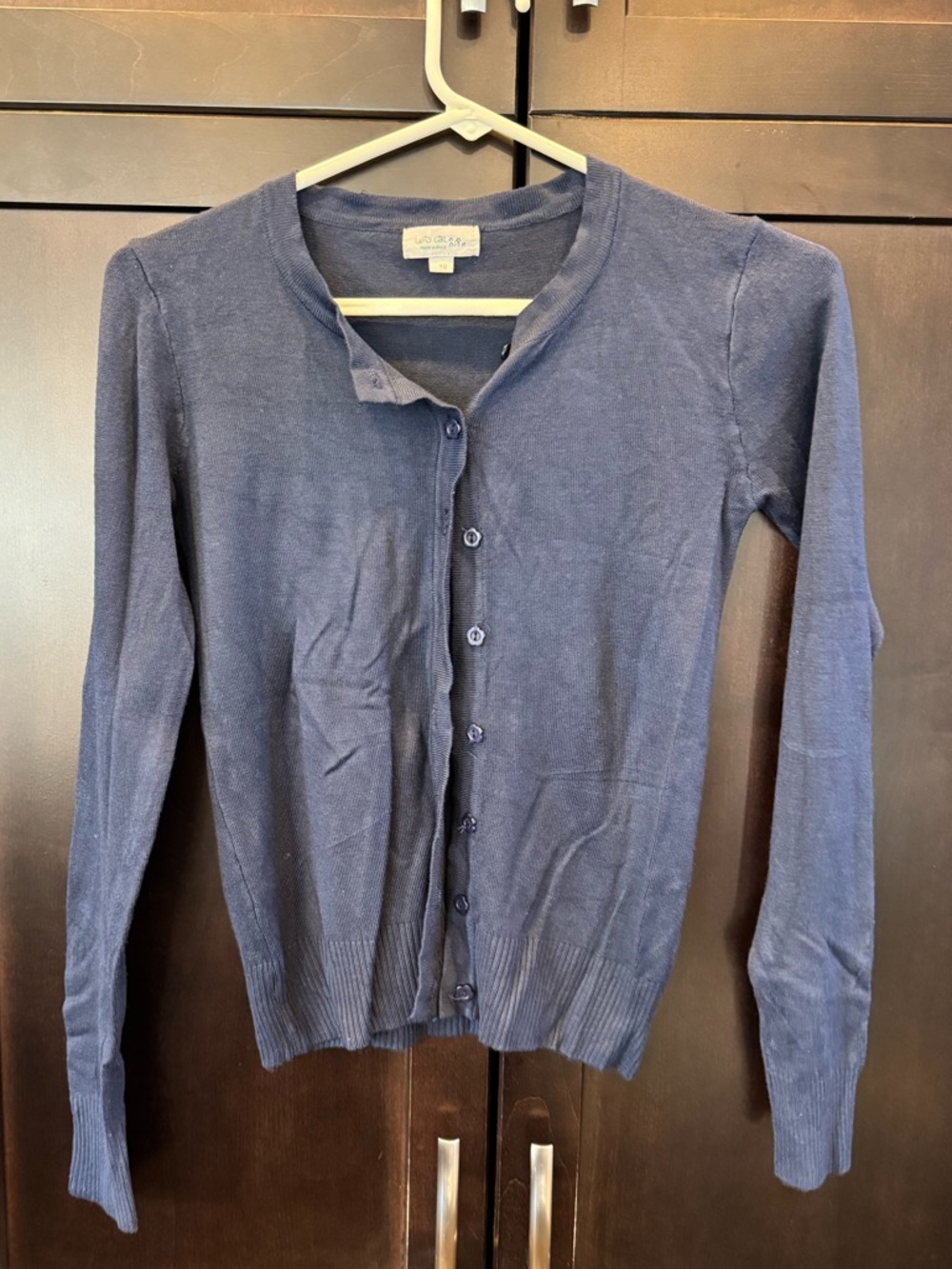 Lapis Navy Blue Girls' Lightweight Button Cardigan